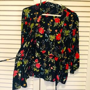 Express kimono style flowery shirt